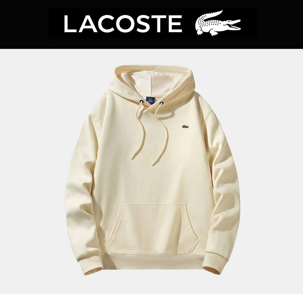 LC Men's Hoodie (Clearance) Lacoste Luxvian Beige S