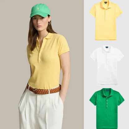 Kaufen Sie 1, erhalten Sie 3! Polo-Shirt-Set aus Piqué-Baumwolle Zafira Gelb - Weiß - Dunkelgrün S 