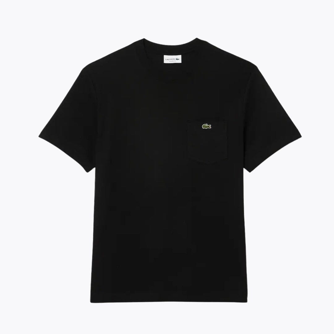 LC Cotton T-shirt with Breast Pocket Lacoste Aurev Black S 