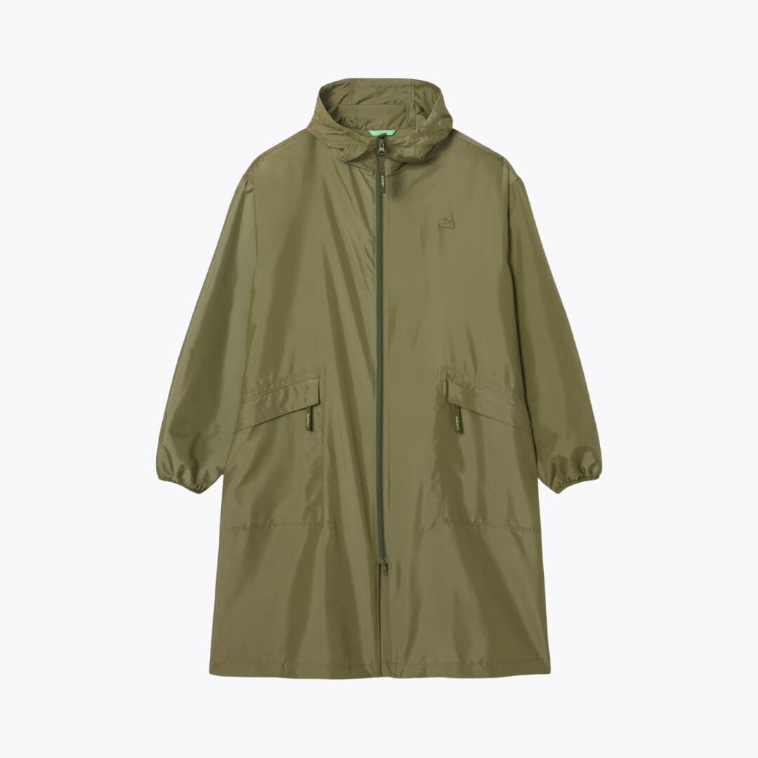 LC Long Packable Water-Repellent Parka Lacoste Luxvian Khaki green S 