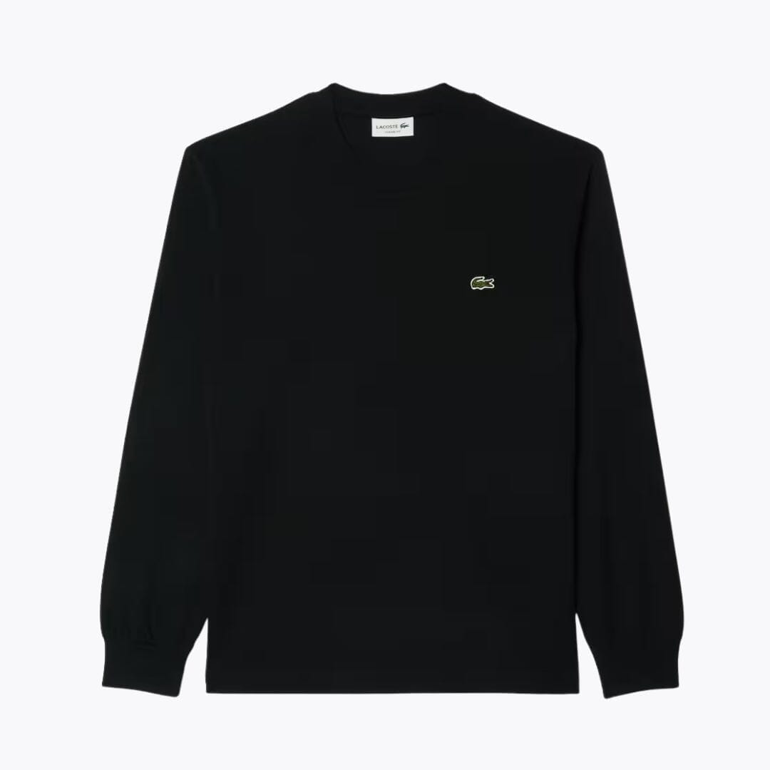 LC Long Sleeved Cotton T-shirt Lacoste Luxvian Black S 