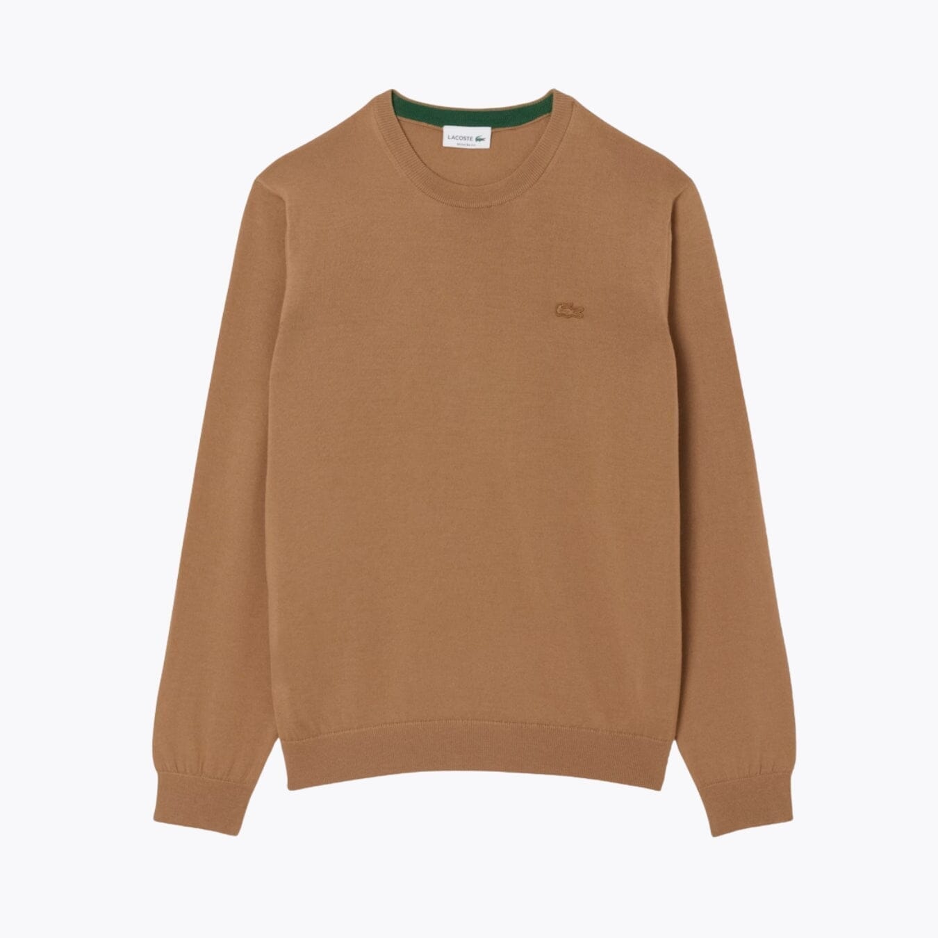 LC Merino Wool Crew Neck Sweater Lacoste Aurev Brown S 