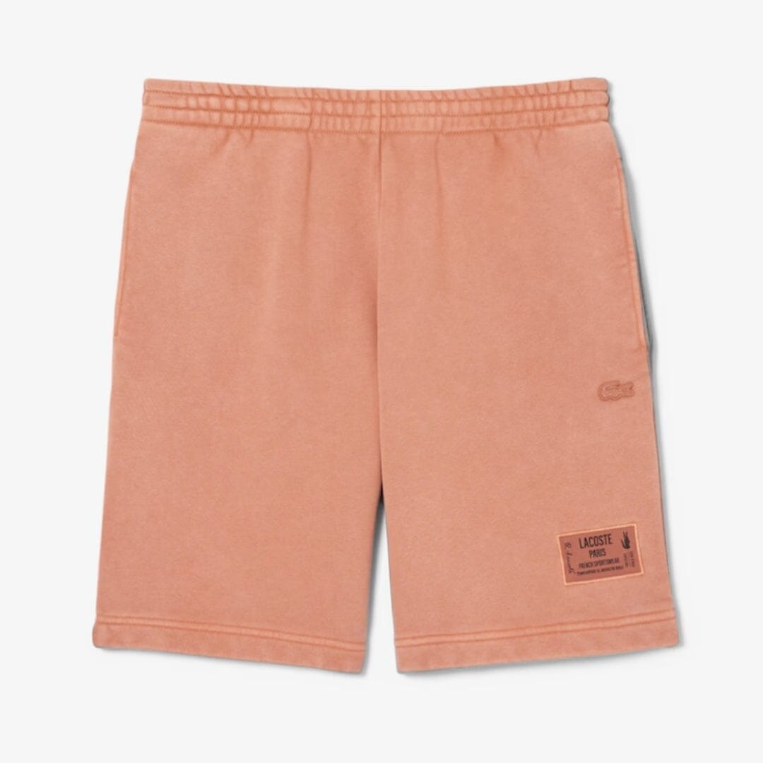 LC Washed Effect Cotton Fleece Shorts Lacoste Aurev Terracota brown S 