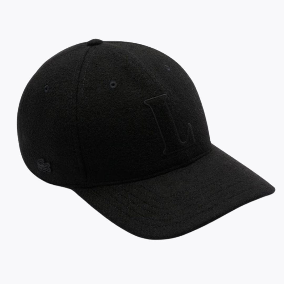 LC Wool Felt Baseball Cap Lacoste Aurev Black 