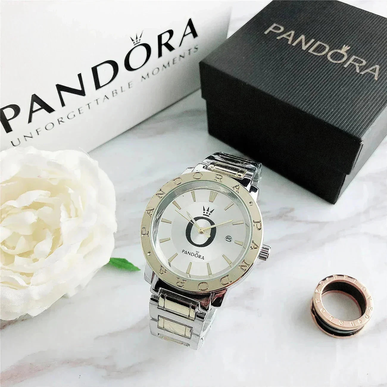 P A N D O R A Wristwatch Glamour Pandora Aurev Gold White 