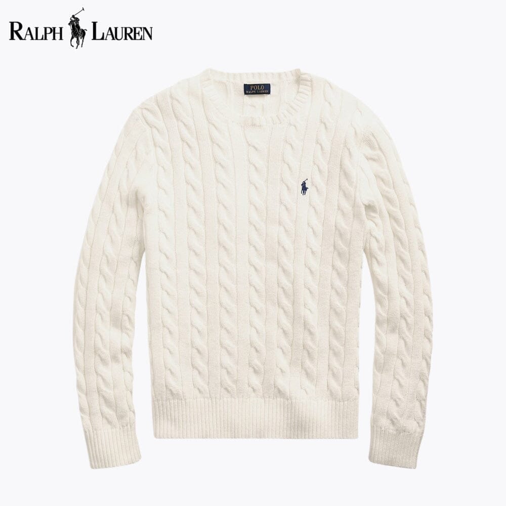RL Cable-Knit Cotton Jumper Ralph Lauren Luxvian Cream S 
