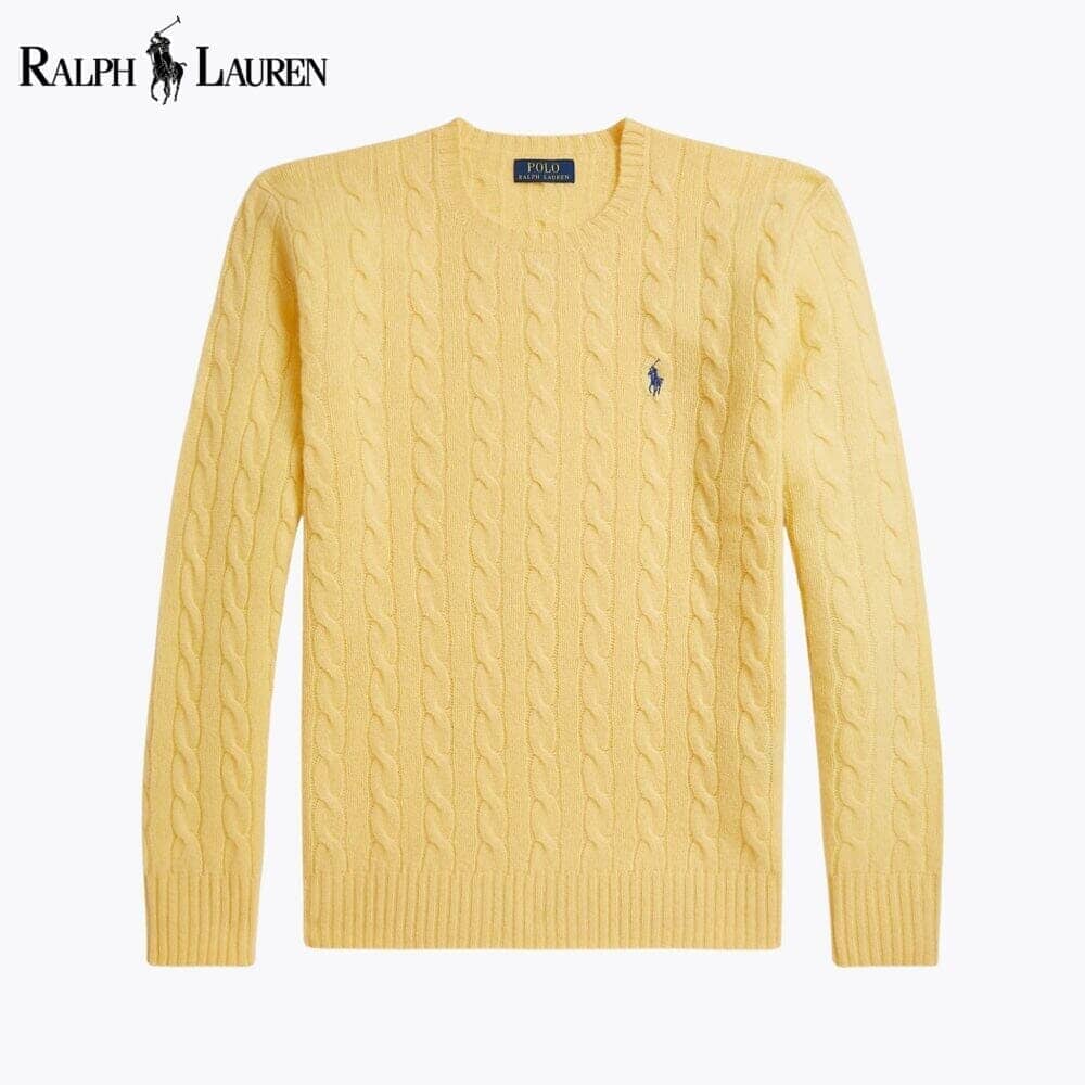 RL Cable-Knit Wool-Cashmere Jumper Ralph Lauren Luxvian Yellow S 
