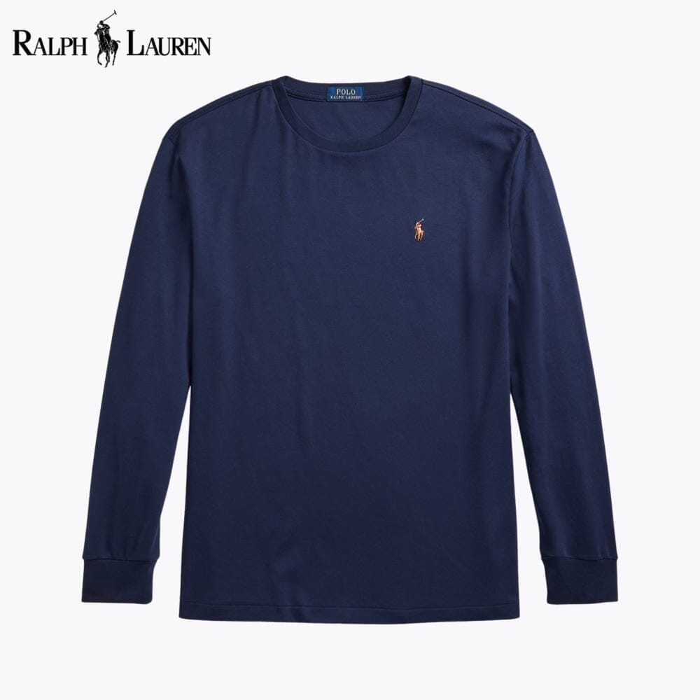 RL Classic Fit Soft Cotton Crewneck T-Shirt Ralph Lauren Luxvian Blue Navy S 