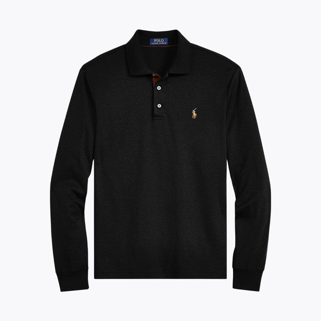 RL Classic Fit Soft Cotton Polo Shirt Ralph Lauren Aurev Polo Black S 