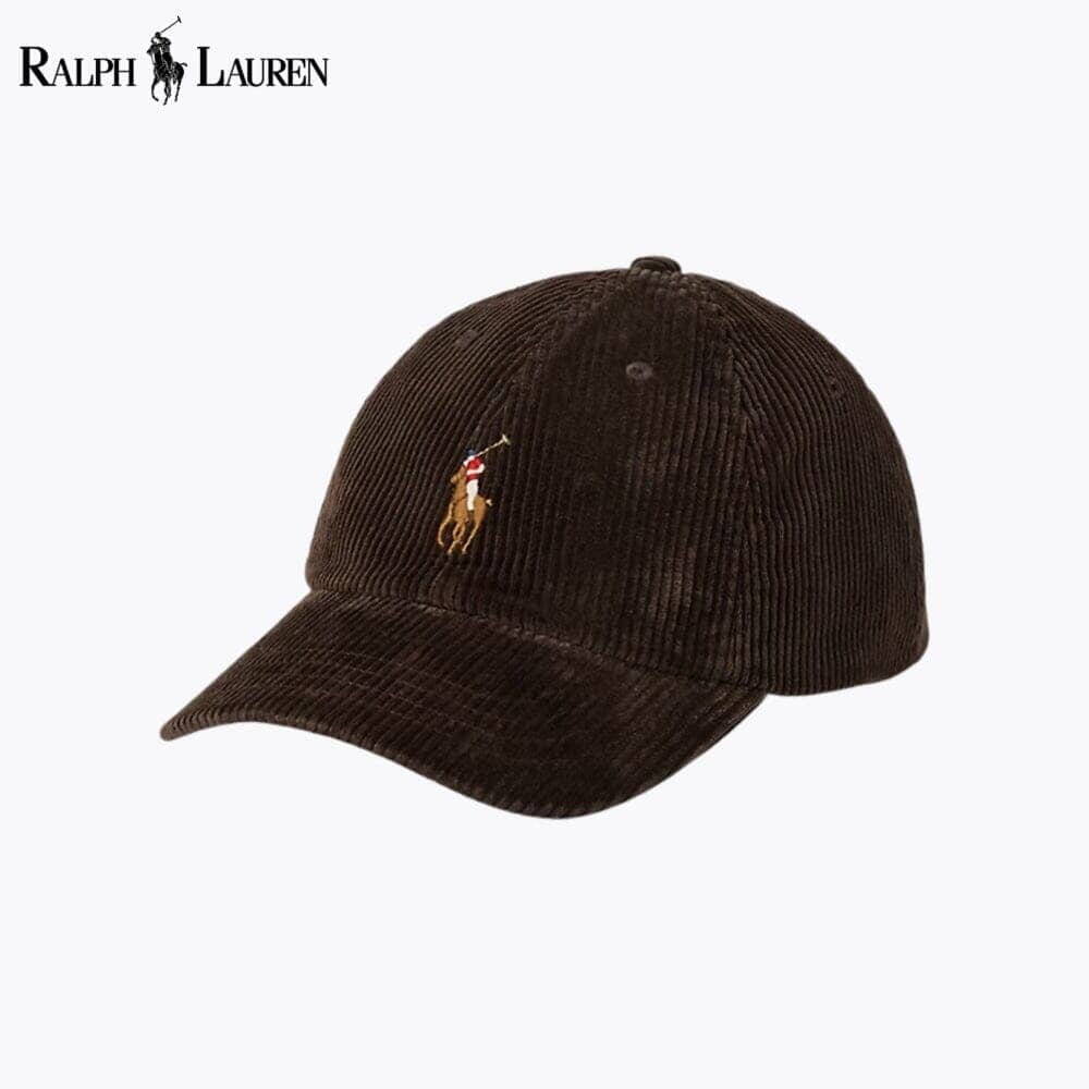 RL Corduroy Ball Cap Ralph Lauren Luxvian Madison Brown 