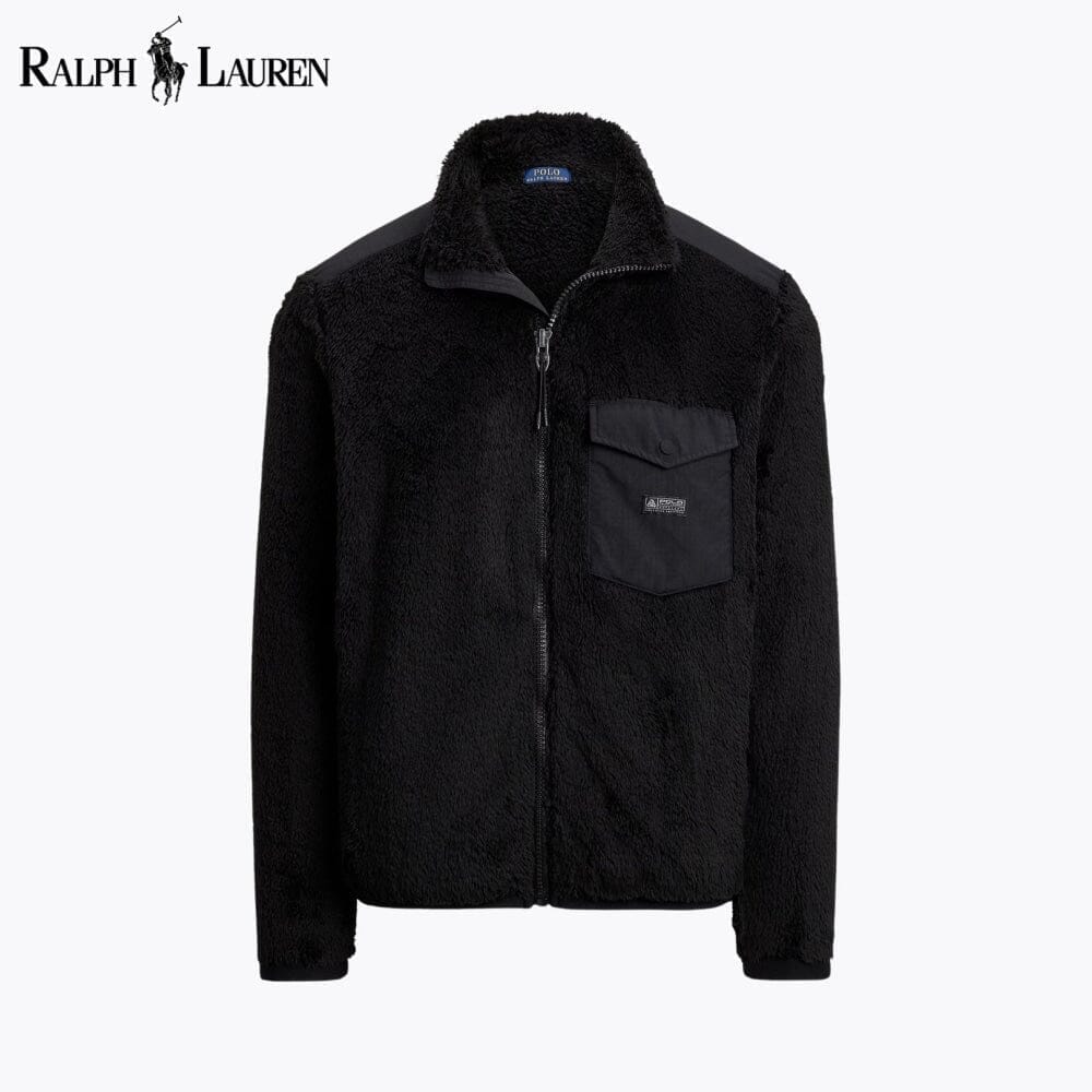 RL Curly Pile Fleece Jacket Ralph Lauren Luxvian Black S 