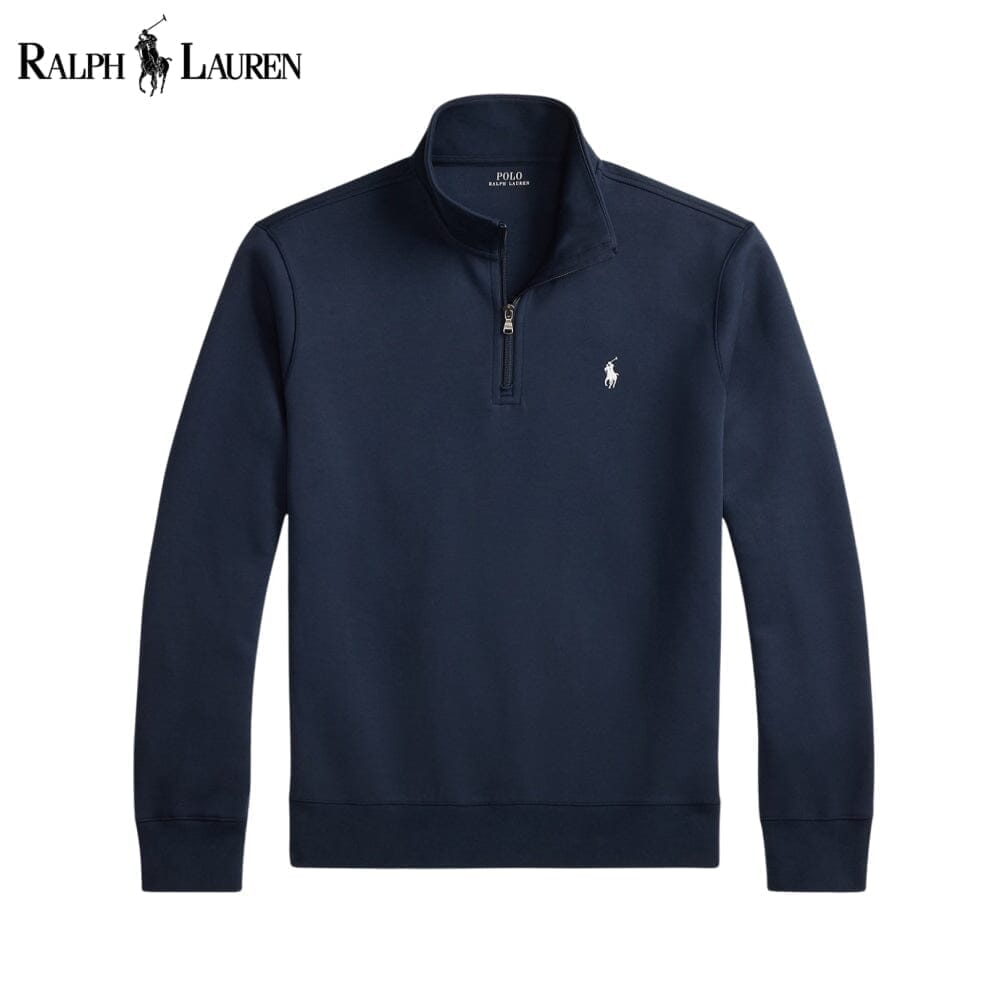 RL Double-Knit Mockneck Pullover Ralph Lauren Luxvian Aviator Navy S 