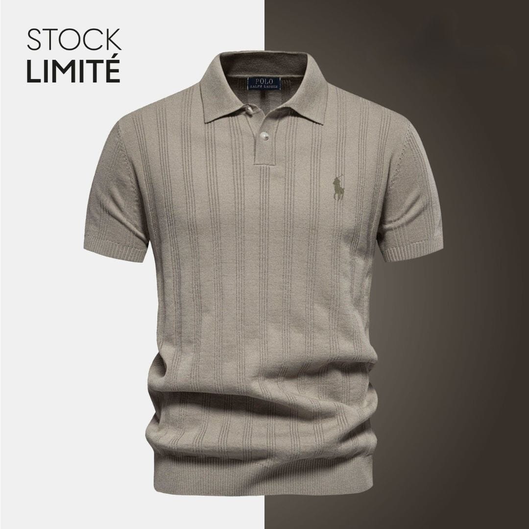 RL Exclusive Men's Textured Knit Polo Shirt Ralph Lauren Luxvian Khaki S 