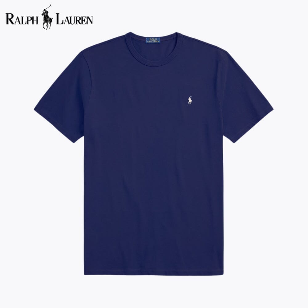 RL Jersey Crewneck T-Shirt Ralph Lauren Luxvian Blue Navy S 