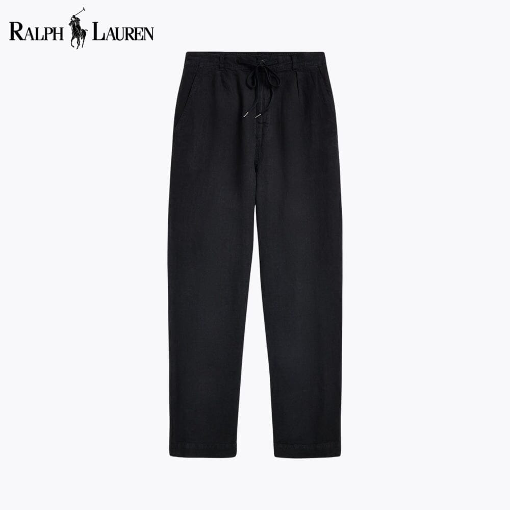 RL Lateef Relaxed Fit Pleated Linen Pant Ralph Lauren Luxvian Black 28 