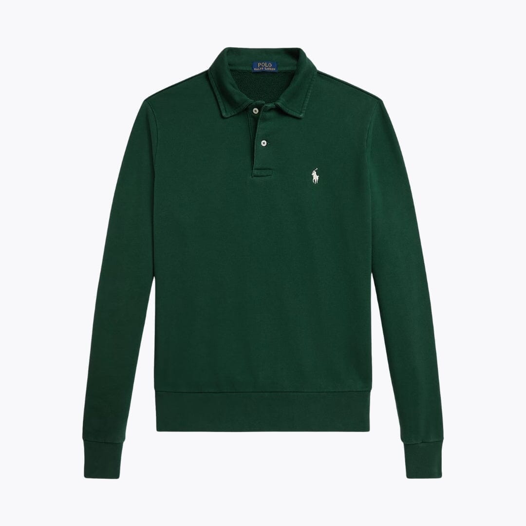 RL Loopback Fleece Collared Sweatshirt Ralph Lauren Luxvian Vintage Pine S 