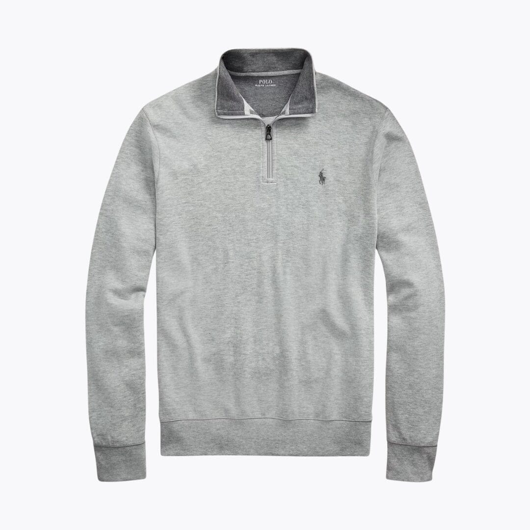RL Luxury Jersey Quarter-Zip Pullover Ralph Lauren Luxvian Light Heather S 