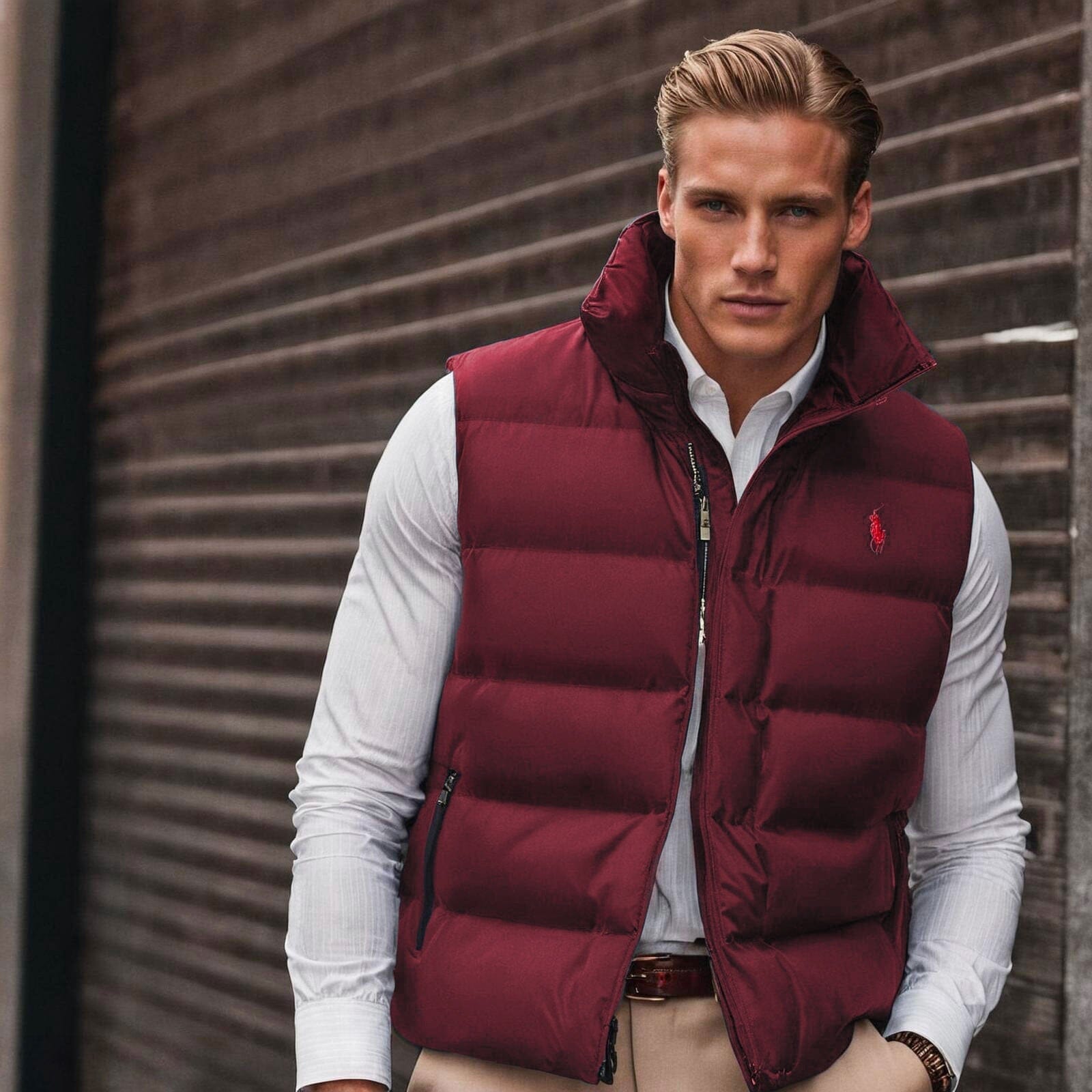 RL Men's Colden Foldable Vest (Clearance) Ralph Lauren Luxvian Military Red M 
