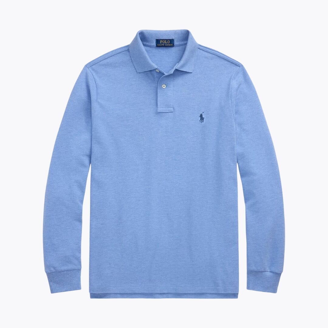 RL Mesh Long-Sleeve Polo Shirt Ralph Lauren Luxvian Soft Royal Heather S 