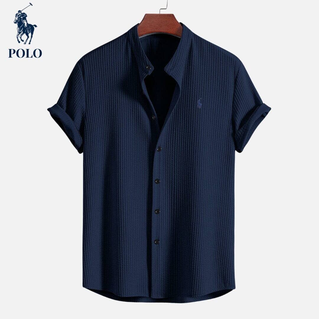 RL Polo Hampton Collar Shirt Ralph Lauren Luxvian Dark Blue S 