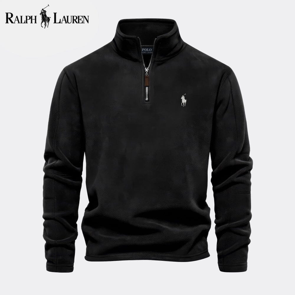 RL Prestige Cable-Knit Wool Knit Sweater Ralph Lauren Aurev Black S 