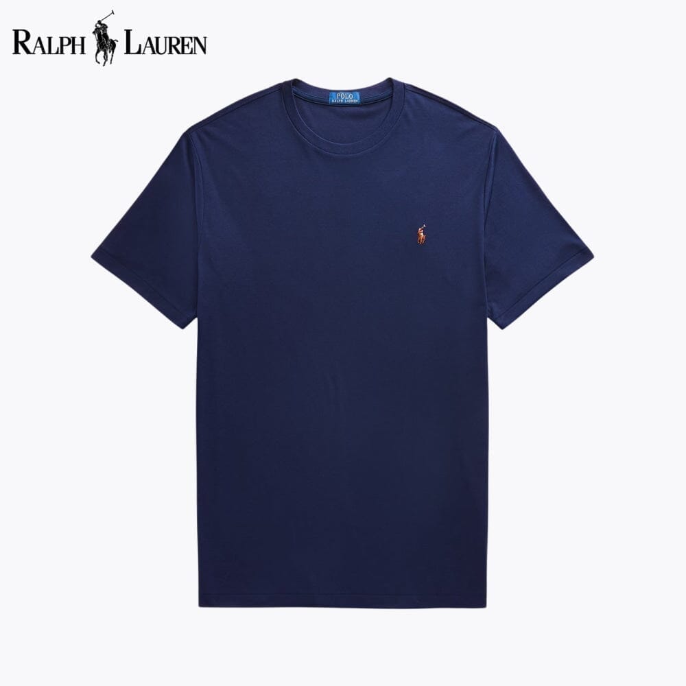 RL Soft Cotton Crewneck T-Shirt Ralph Lauren Luxvian Blue Navy S 