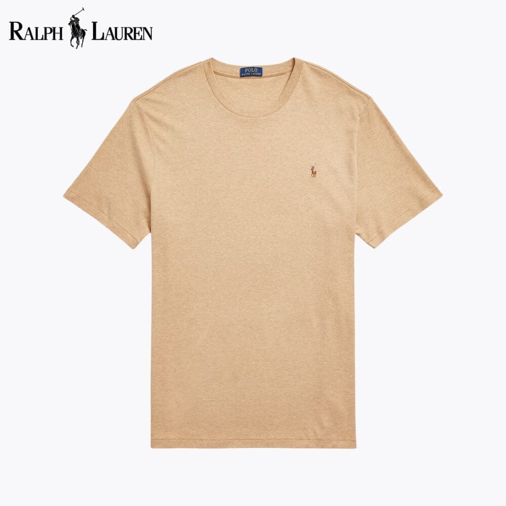 RL Soft Cotton Crewneck T-Shirt Ralph Lauren Luxvian Camel S 