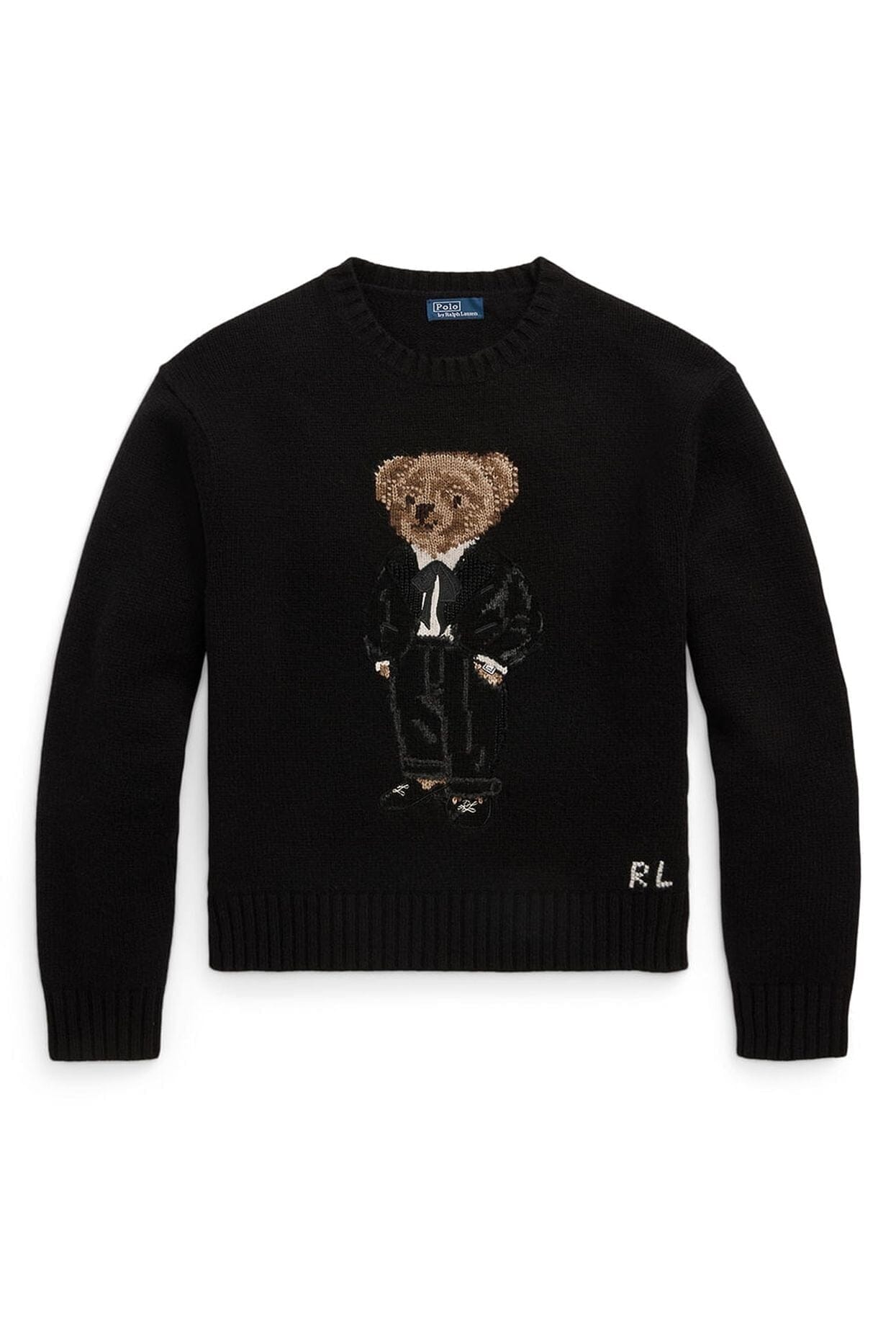 RL Sweater | Black Polo Bear Ralph Lauren Luxvian 