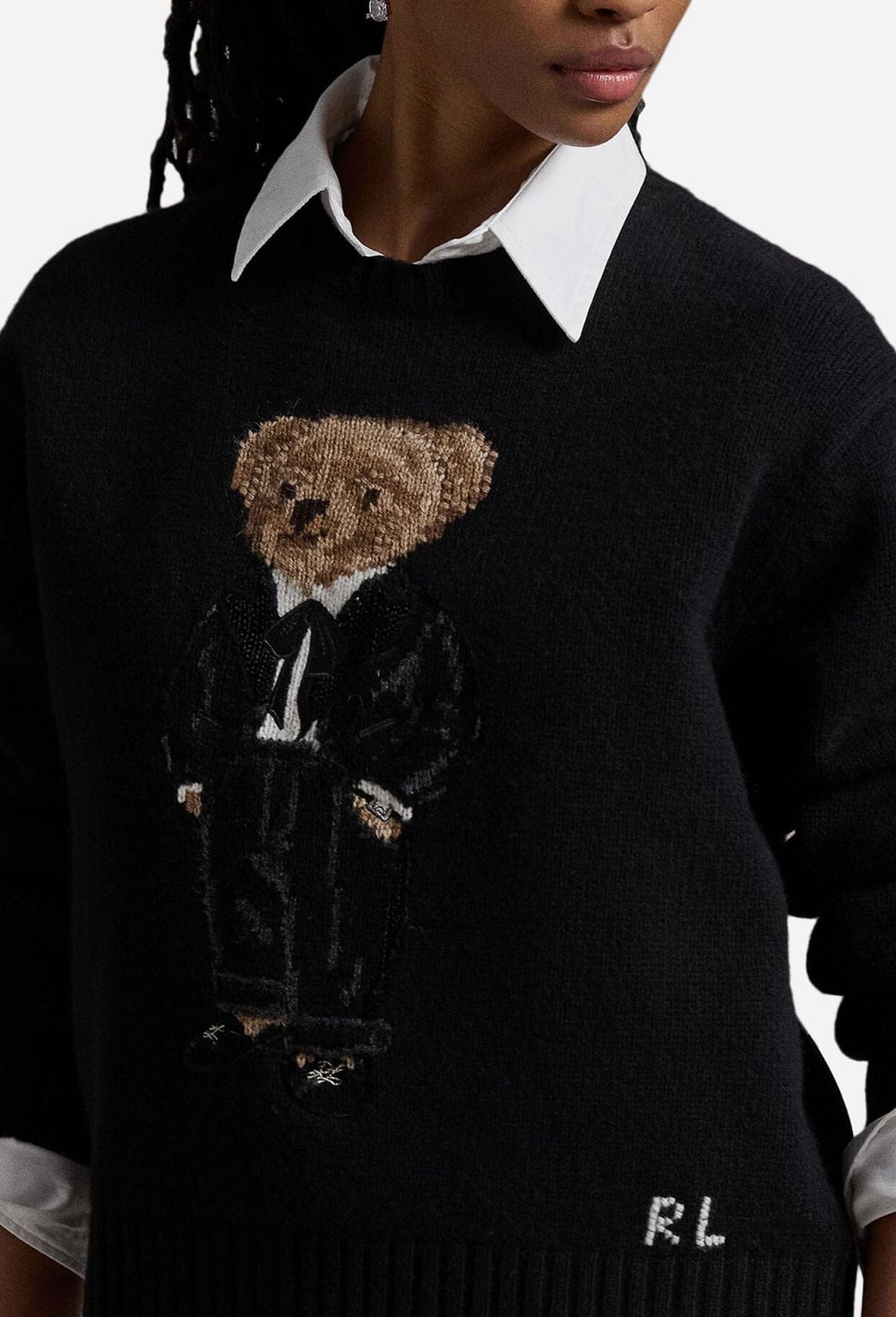 RL Sweater | Black Polo Bear Ralph Lauren Luxvian 