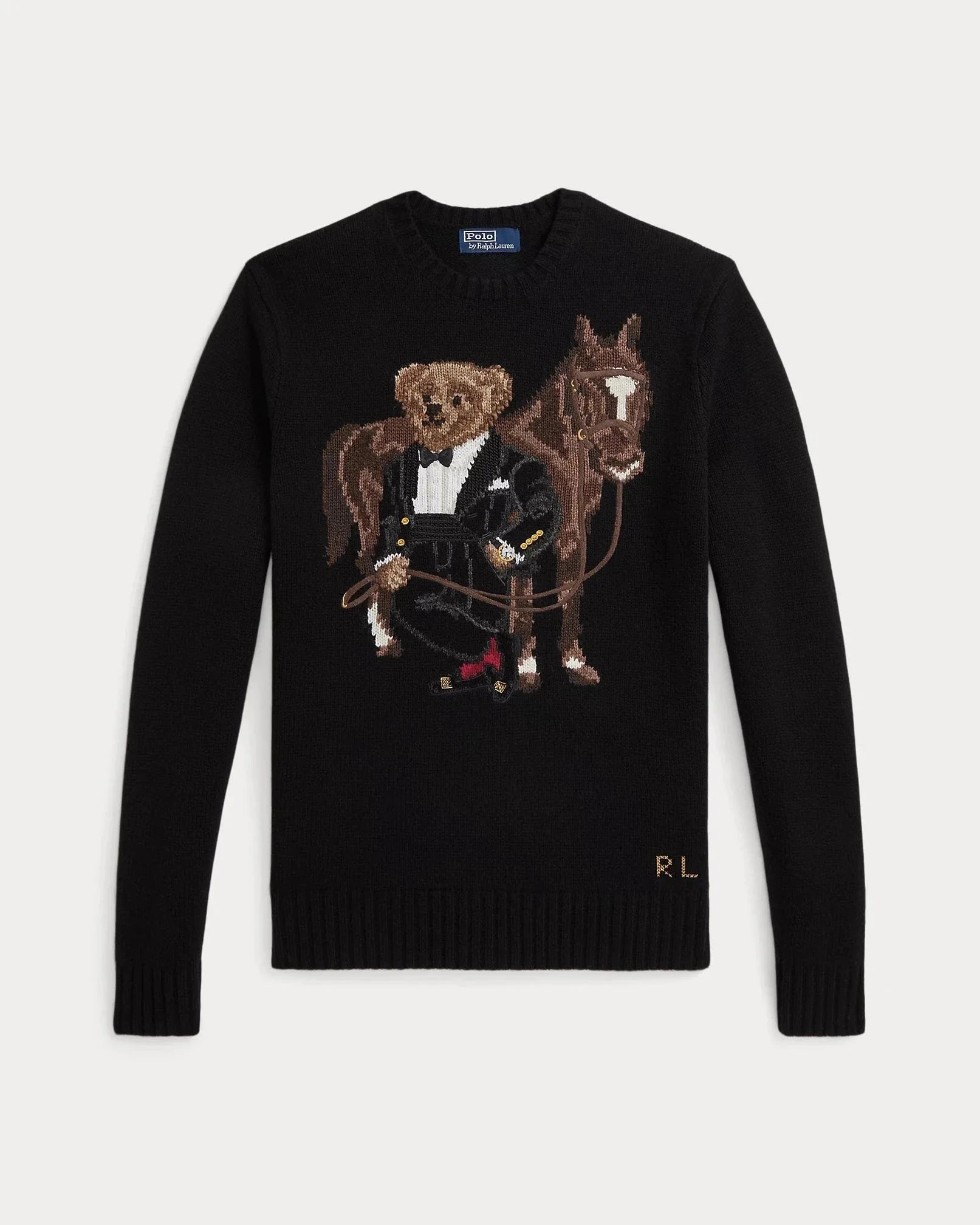 RL Sweater | Polo Bear Wool Sweater Polo Black Ralph Lauren Luxvian 