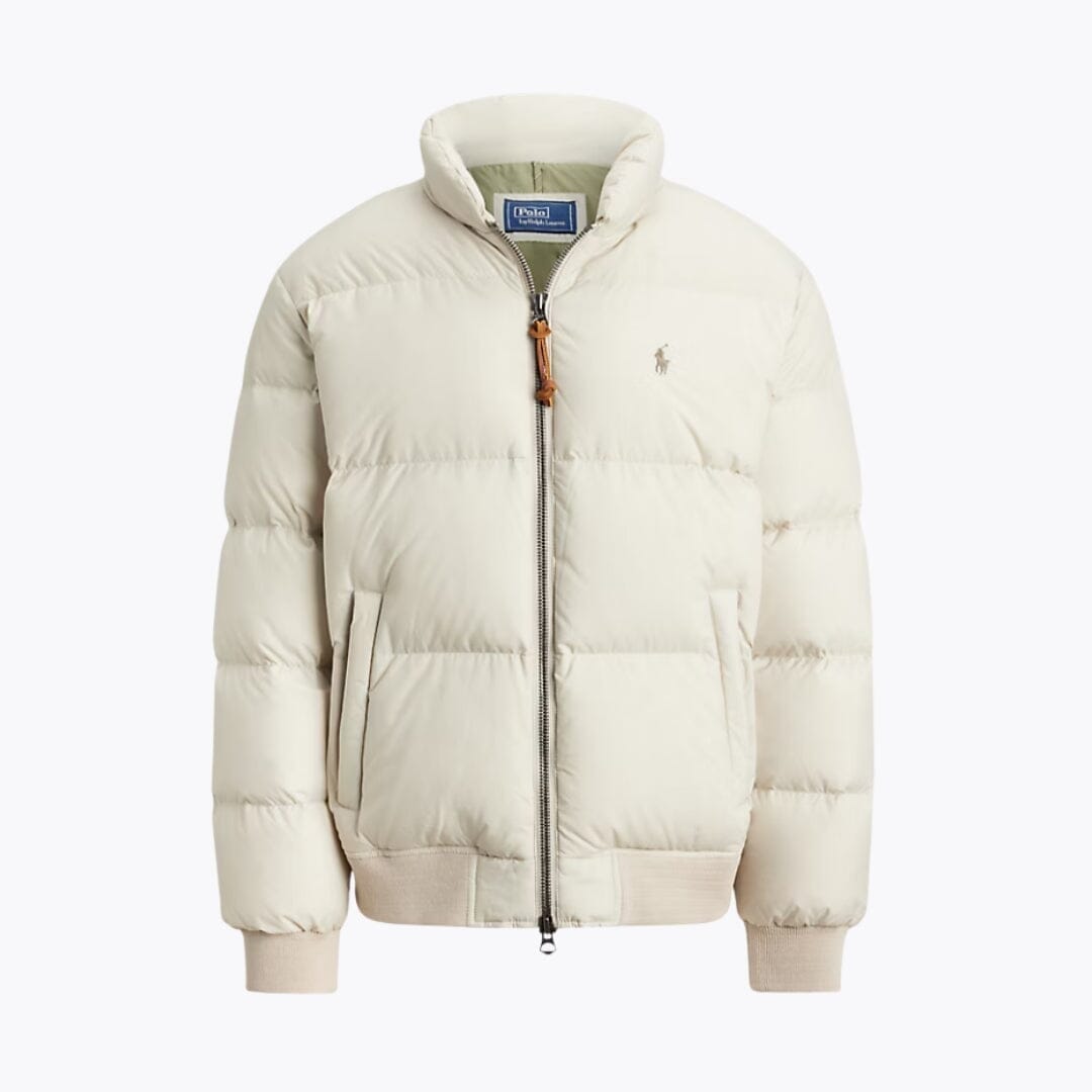 RL Textured Ripstop Down Jacket Ralph Lauren Luxvian Khaki Stone S 