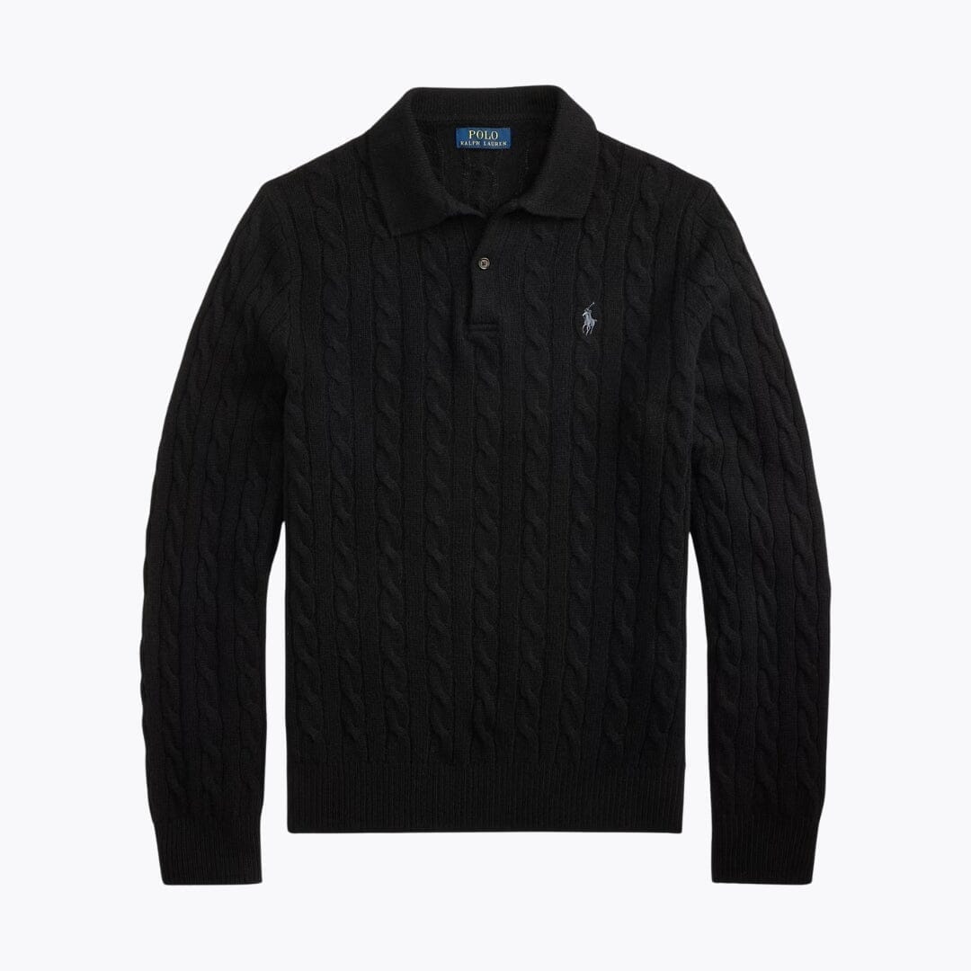 RL Wool–Cashmere Cable-Knit Jumper Ralph Lauren Luxvian Black S 